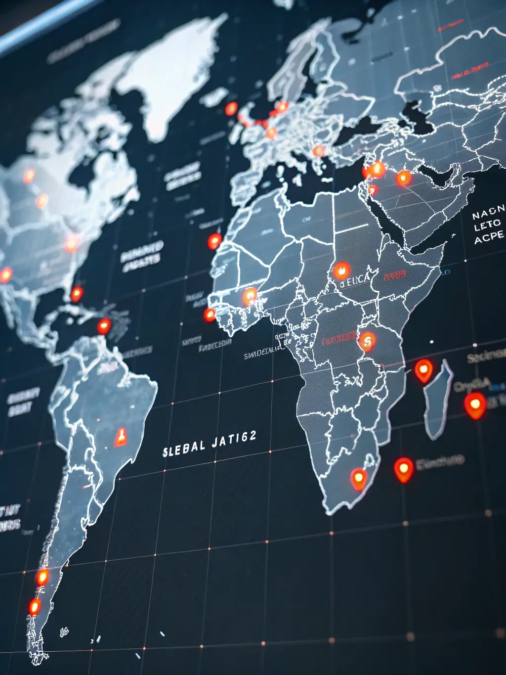 A global map highlighting DTW Associates' international presence and supply chain network.